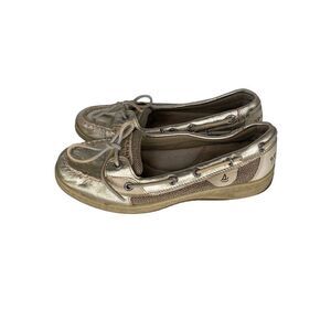 Women’s SPERRY Top-Sider 9102187 Angelfish Leather Boat Shoes Brown/Gold
